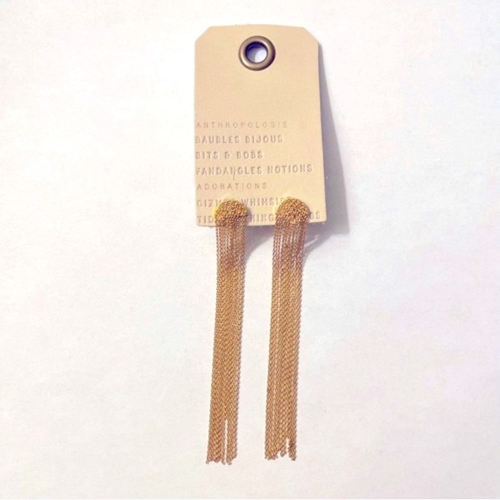 Gold Waterfall Fringe Drop earring
